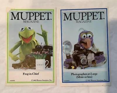 2 Vintage 1983 Henson Muppet Magazine Stickers Decals Kermit Gonzo  • $8.95