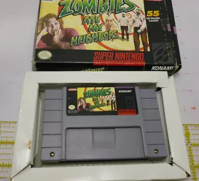 Zombies Ate My Neighbors (Nintendo SNES) Box/CART Only AUTHENTIC • $92.98