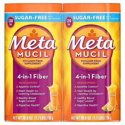 Metamucil Sugar Free Fiber Supplement Smooth Drink Orange - 260 Servings • $52.77