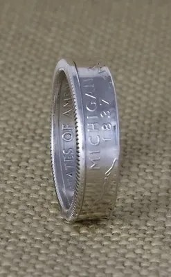 1999-2008 90 Silver State Quarter Dollar Coin Ring Wedding Band Fathers Day Gift • $40