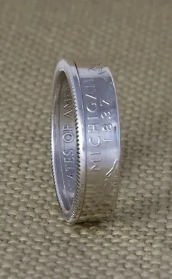 1999-2008 90% Silver US State Quarter Dollar Coin Ring Double Sided 3D Sizes 3-5 • $35