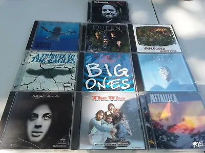 Lot Of 10 Rock CD NIRVANA QUEEN EAGLES THE WHO METALLICA WILLIE NELSON+ Cds#1C • $19.34