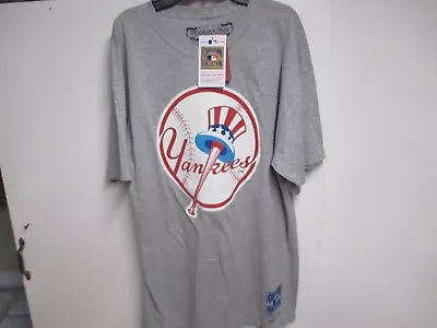 New York Yankees Mitchell & Ness Vintage Logo Mens T Shirt (large) Nwt Gray Cool • $17.99