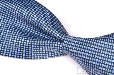 VITALIANO PANCALDI Blue Geometric 100% Satin Silk Mens Luxury Tie - 3.50  • $51