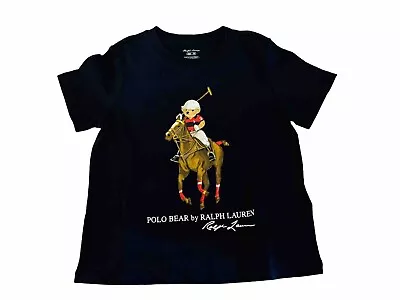 Ralph Lauren Polo Bear Baby Boys Navy Jersey T-shirt 24 Months Brand New £39 • £39