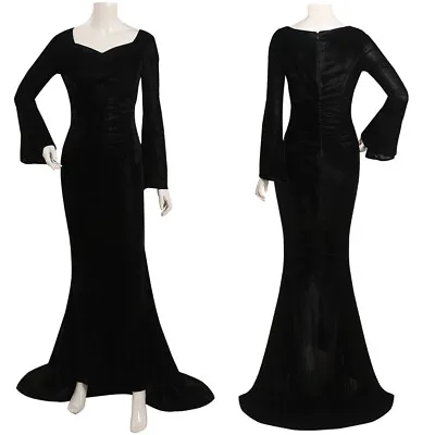 Wednesday Morticia Addams Cosplay Costume Dress Outfits Halloween Carnival Suit • $26.01