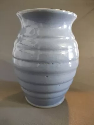 Zanesville Delft Blue Ringware Vase • $29.99