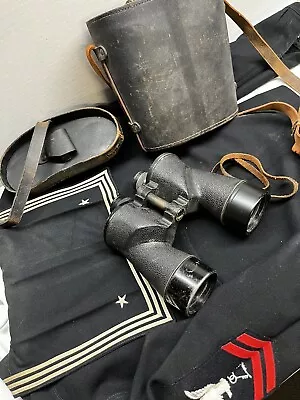 WWII Binocular US Navy  BUSHIPS Mark XXXII  MON O 1943 With Original Case 7 X 50 • $49