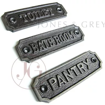 Vintage Toilets Door Sign Cast Iron Metal Bathroom Plaque Old Fashioned Style  • £5.99