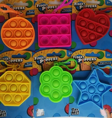 £3.69 • Buy Keyring Pop Popper Fidget Toy Push Poppet Bubble Pop Stress Anxiety Relief ADHD
