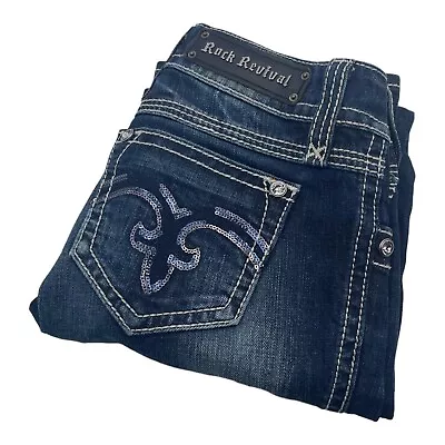 $49.95 • Buy Rock Revival Women's Size 27 Alanis Boot Cut Medium Wash Blue Jeans Buckle