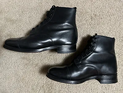 MARK McNAIRY Boots MADE-IN-ENGLAND CAP TOE Lace-Up LEATHER Sz 10.5 Men's Black • $120