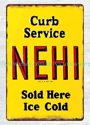 Nehi Curb Service Drink Metal Tin Sign Colourful Metal Wall Art • $18.97