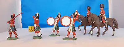 6 Vintage Made In England Scottish Guard Plastic Soldiers 2 W/Horses • $30