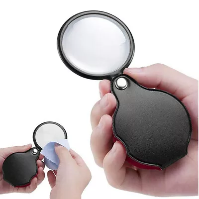 10X Mini Folding Magnifying Glass Optical Magnifier Pocket Reading Tool Loupe • $10.55