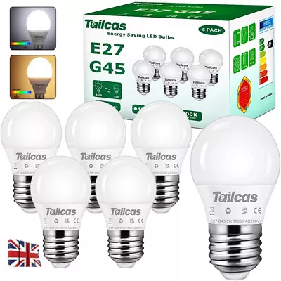 6x LED Bulb E27 G45 5W Standard Edison Screw Lamp Light Bulbs Warm / Cool White  • £8.29