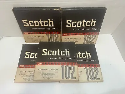 Lot Of 5 Scotch 102 Reel To Reel Recording Tape Cat. No. 102-1/4-1200 3M Co. • $24