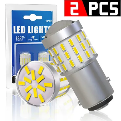 1157 2057 LED Turn Signal Brake Tail Reverse Parking Light Bulb White CANBUS • $17.99