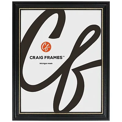 Craig Frames Stratton 0.75 Inch Wide Black And Gold Picture Frame • $30.99