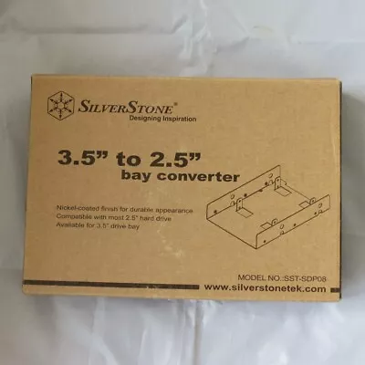 Silverstone SST-SDP08 3.5   Bay To 2 X 2.5  Adapter For HDD Or SSD Silver BNIB • £8