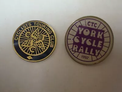 CTC  : Cyclists Touring Club  (CTC 1 - YORK RALLY BADGES &  1- Resin Badge ) • £2.20