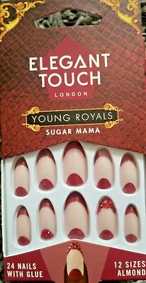 Elegant Touch London Young Royals Sugar Mama 24 NAILS With Glue 12 Sizes Almond • £8.99