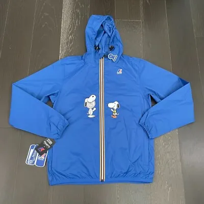 K-WAY Jacket Mens Medium Peanuts Charlie Brown Snoopy Hooded Rain Outdoor • $99.95