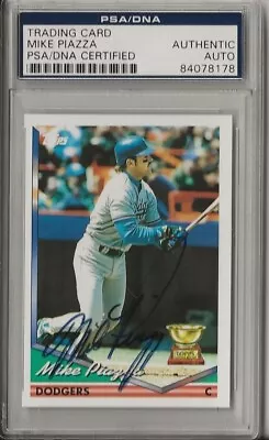 1994 Autographed MIKE PIAZZA TOPPS Card # 1 (VINTAGE SIGNATURE) .... PSA/DNA. • $90