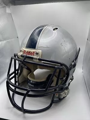 Russell Large Football Helmet- No Longer Certified- Grey Helmet Navy Facemask • $40