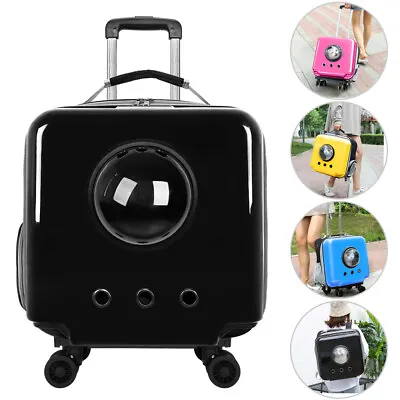 Dog Cat Backpack Wheeled Pet Rolling Carrier Stroller Trolley Suitcase Travel • $141.90