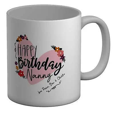 Personalised Happy Birthday Nanny Celebration White 11oz Mug Cup Gift • £6.99