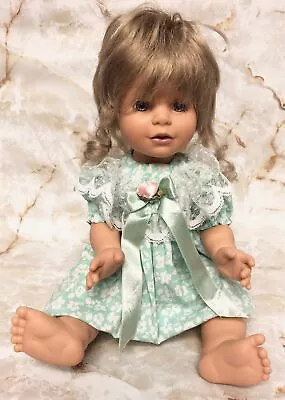 1995 Playmates BABY SO BEAUTIFUL Girl Doll Blonde Hair Green Dress Vintage BSB • $38.84