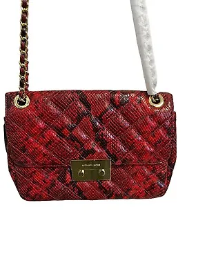 Michael Michael Kors Sloan Red Snakeprint Shoulder Bag  • $64.99