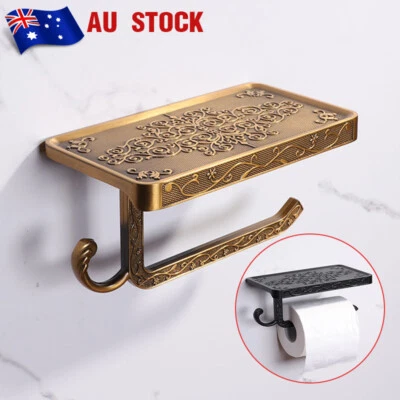 $19.17 • Buy Wall Mounted Bathroom Tissue Toilet Roll Holder Paper Dispenser W/ Phone Shelf