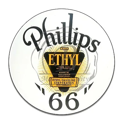 Vintage Design Sign Metal Decor Gas And Oil Sign - Phillips 66 Ethyl Gasoline • $22.95