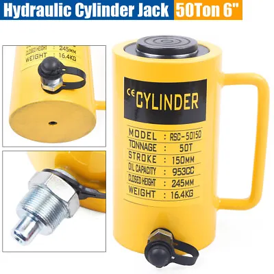 10/20/50T Hydraulic Cylinder Jack Solid 4 /6  Stroke Single Acting Lift Jack Ram • $145.86