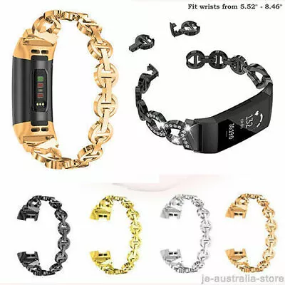 $20.99 • Buy For Fitbit Charge 2 3 4 Gen / HR Women's  Watch Band Strap Metal Wrist Band 