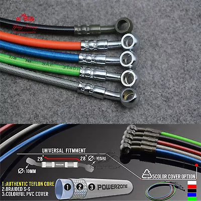 M10 Dirt Bike Braided Steel Hydraulic Reinforce Brake Line Clutch Hose Pipe Tube • $8.47