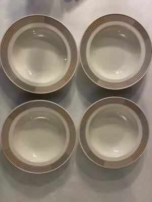 4 Mikasa Intaglio Tracings Soup Bowls 9-1/4” Stoneware CAC06 Japan • $20