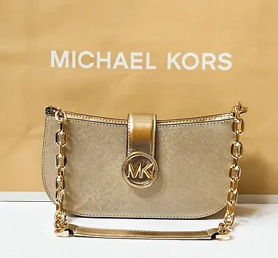 Michael Kors Carmen Small Pouchette Shoulder Chain Bag Purse • $69.80