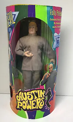 Dr Evil Austin Powers Poseable Action Figure Mr Bigglesworth 1998  NIB Original • $19