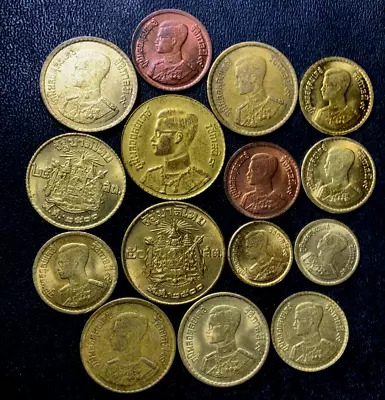 OLD THAILAND Coin Lot - 1950-1957 - 15 High Grade Vintage Coins - Lot #A15 • $0.99