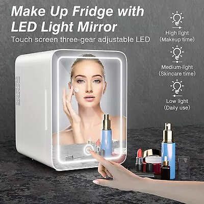 8L Mini Beauty Fridge LED Mirrored Makeup Skincare Cosmetics Cooler Refrigerator • $68.98