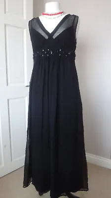 Gorgeous Crave Maternity / Pregnancy 100% Silk Black Dress Bnwt Size Uk 12  • £25