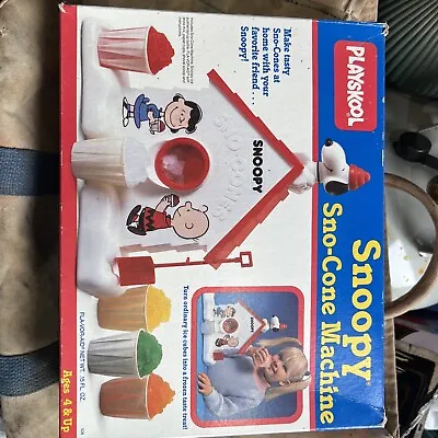 Vintage Playskool Snoopy Sno-Cone Machine W/Original Box Made USA • $22.99