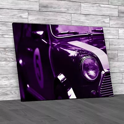 Timeless Mini Cooper Iconic Automotive Charm Purple Canvas Print Large Picture • £14.95