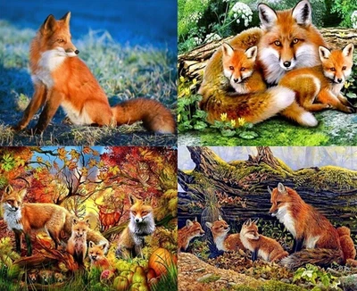 $17.95 • Buy 5D Diamond Painting Kits Full Round Drill Fox Craft Art DYI Home Decor