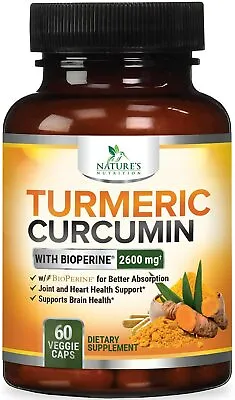 Turmeric Curcumin With Bioperine 2600mg High Absorption Triple Strength Capsules • $28.82