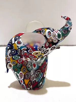 Murano Millefiori Elephant Figurine Italian Art Glass 4 INCH H • $99