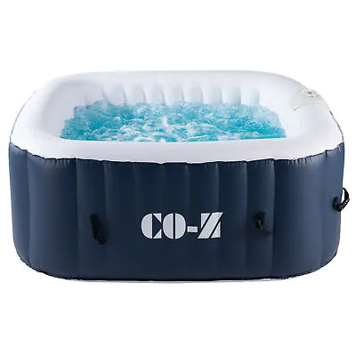 CO-Z Portable Inflatable Hot Tub Spa W Cover 120 Air Jet 4 Person Square Blue • $349.99